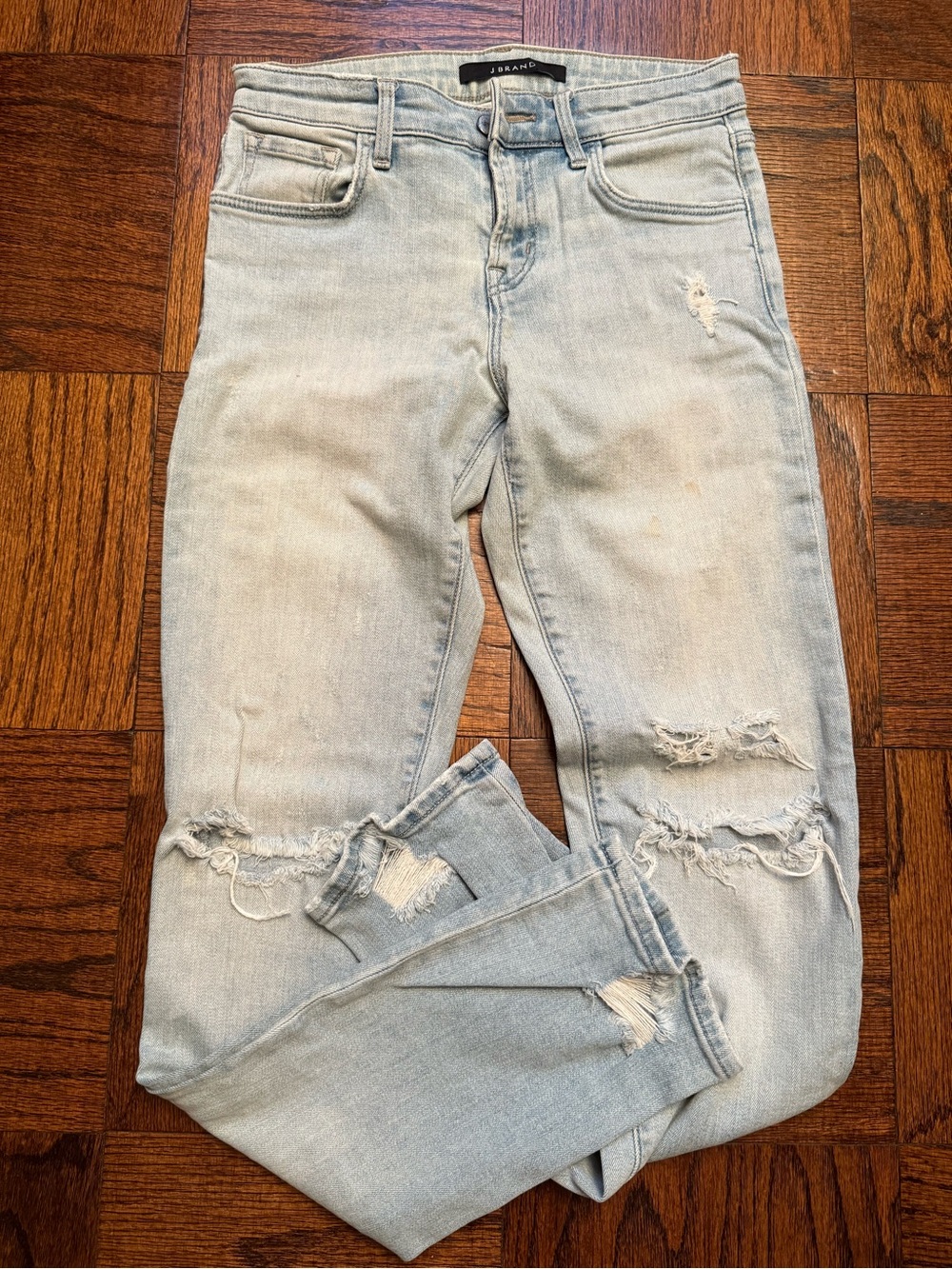 J Brand Light Blue Distressed Skinny Jeans